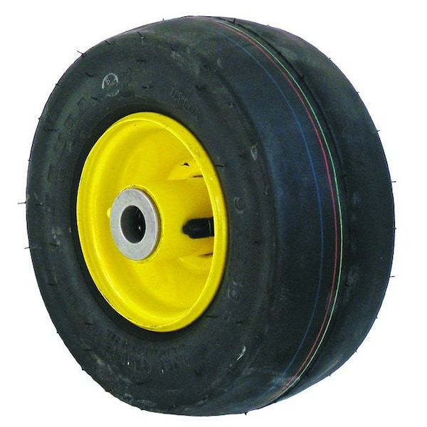CASTER-SMOOTH, 9X3.5X4, TUBELESS, YELLOW 8.85" x8.8" x4"